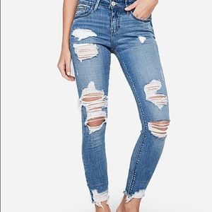 Express raw hem jeans